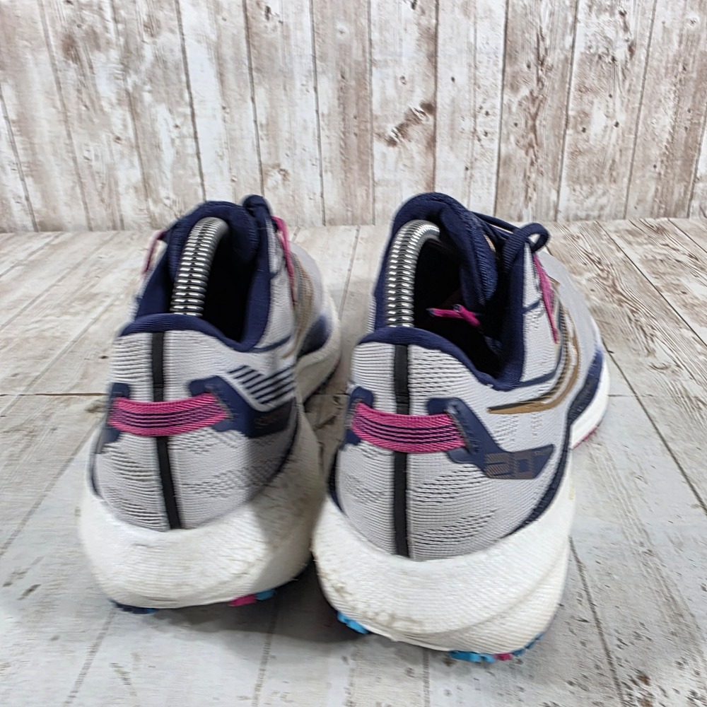 Saucony Triumph 20 Womens Running Shoes Grey Navy Gold S10760-40 Size 9.5 W - Picture 3 of 8